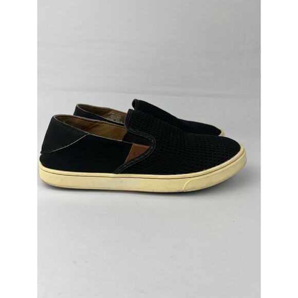 SurfCore OluKai Women’s Pehuea Black Mesh Slip-On Loafers Size 7.5 (EUR 38) - Picture 1 of 15